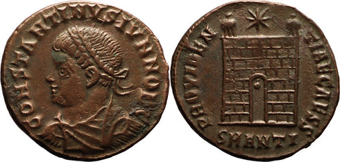 Ancient Roman coin of Constantine II minted in Antioch - Campgate - SMANTI mintmark